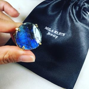 Statement Maxi Labradorite Ring 18k gold plated